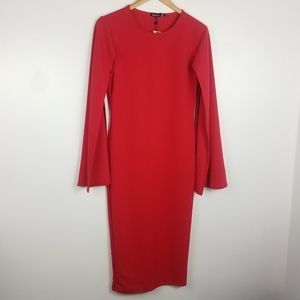 boohoo red cape dress